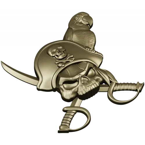 Pirate Skull with Parrot - STL 3D Model for CNC