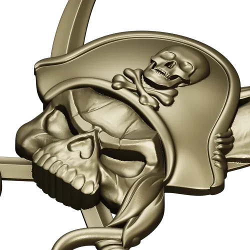 Pirate Skull with Parrot - STL 3D Model for CNC