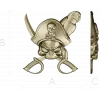 Pirate Skull with Parrot - STL 3D Model for CNC