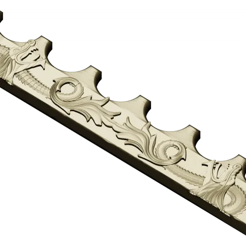 Mermaid Frieze STL - High-Relief Decorative Panel for CNC