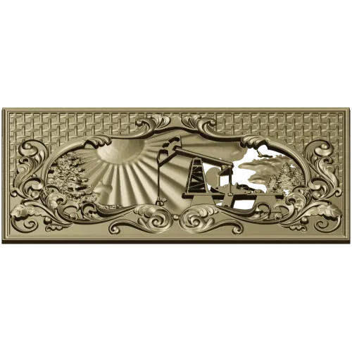 Sunrise Pumpjack decorative panel - STL for CNC
