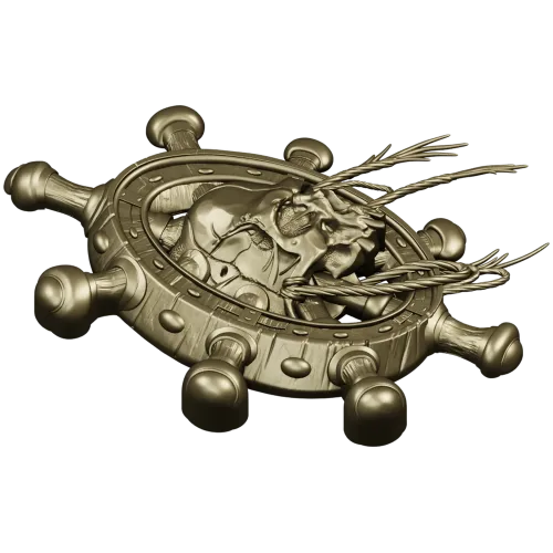 Skull at the Helm - 3D STL model for CNC carving
