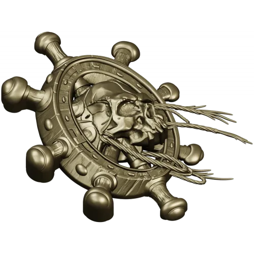 Skull at the Helm - 3D STL model for CNC carving