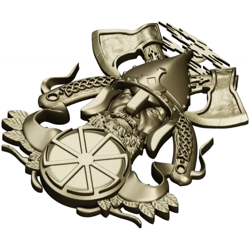 Славянский воин-щитодержатель - 3D модель STL для ЧПУ