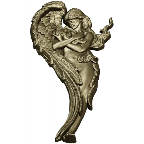 Angel holding baby - high-relief STL for CNC