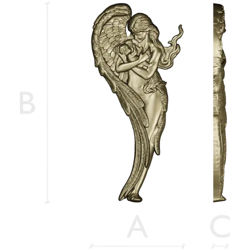 Angel holding baby - high-relief STL for CNC