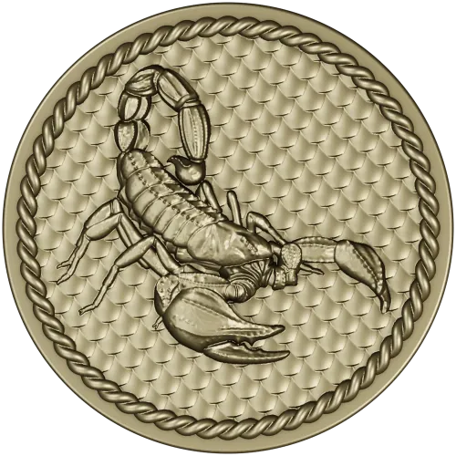 Scorpio medallion 3D model (STL) for CNC routing