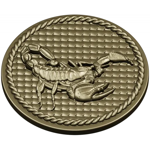 Scorpio medallion 3D model (STL) for CNC routing