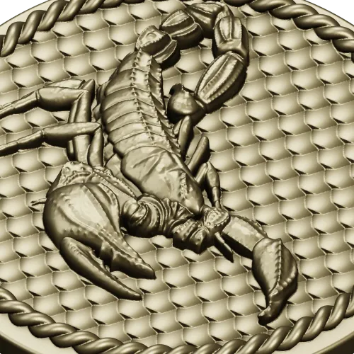 Scorpio medallion 3D model (STL) for CNC routing