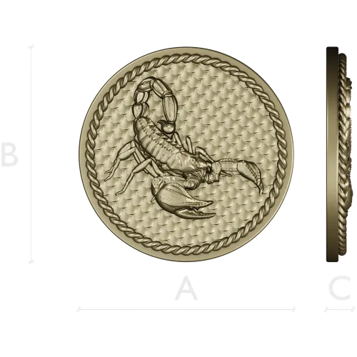 Scorpio medallion 3D model (STL) for CNC routing