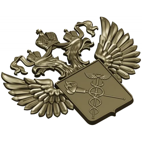 Двуглавый орёл с медицинским щитом - STL барельеф для ЧПУ