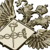Двуглавый орёл с медицинским щитом - STL барельеф для ЧПУ