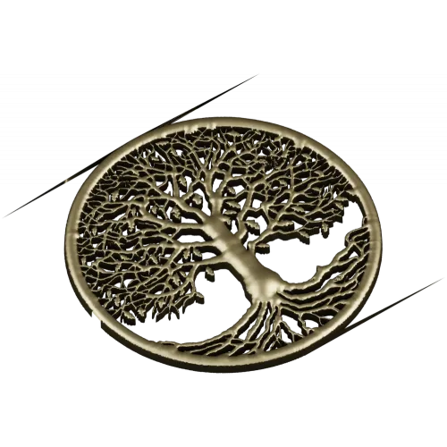 Tree of Life Round Medallion - STL 3D Model for CNC
