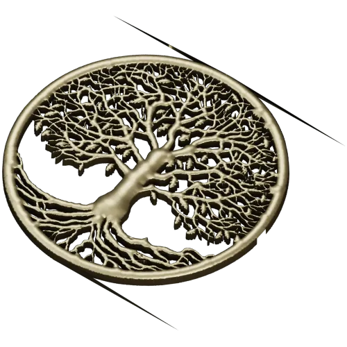 Tree of Life Round Medallion - STL 3D Model for CNC