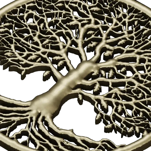 Tree of Life Round Medallion - STL 3D Model for CNC