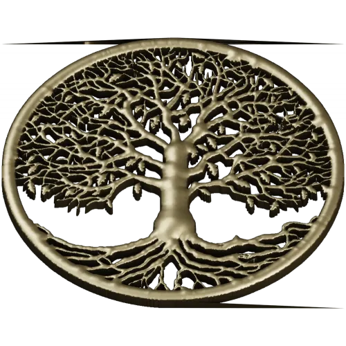 Tree of Life Round Medallion - STL 3D Model for CNC