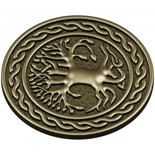 Celtic Tree of Life round medallion STL for CNC