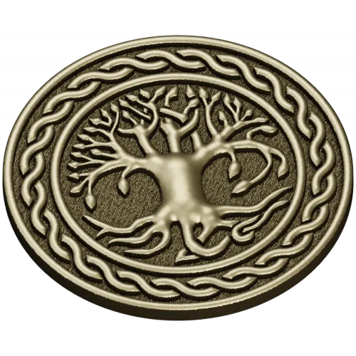 Celtic Tree of Life round medallion STL for CNC