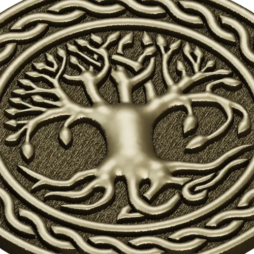 Celtic Tree of Life round medallion STL for CNC