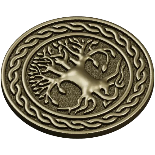 Celtic Tree of Life round medallion STL for CNC