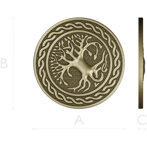 Celtic Tree of Life round medallion STL for CNC