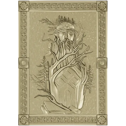 Slavic Leshy high-relief panel STL for CNC