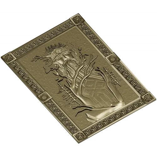Slavic Leshy high-relief panel STL for CNC
