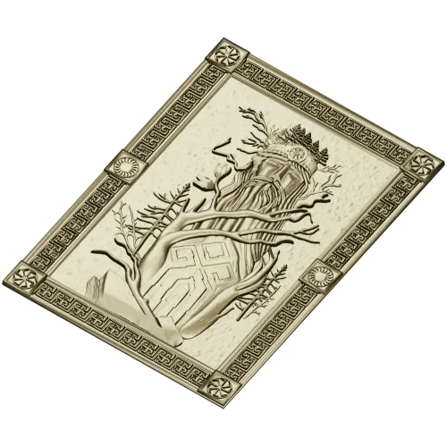 Slavic Leshy high-relief panel STL for CNC