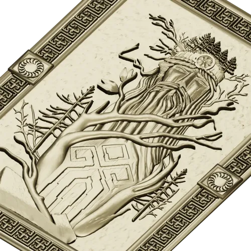 Slavic Leshy high-relief panel STL for CNC