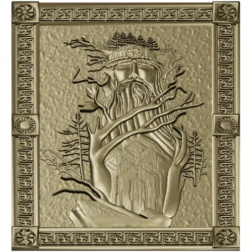 Slavic Leshy high-relief panel STL for CNC