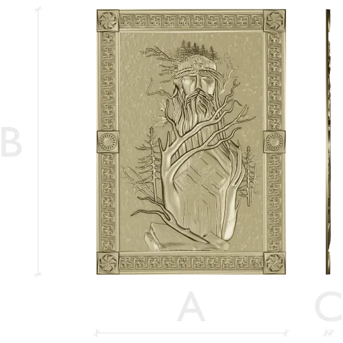 Slavic Leshy high-relief panel STL for CNC
