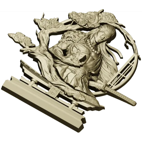 Воин Сакуры - 3D модель STL для ЧПУ