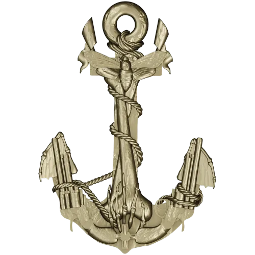 Sea Anchor with Moth - high-relief STL 3D model for CNC