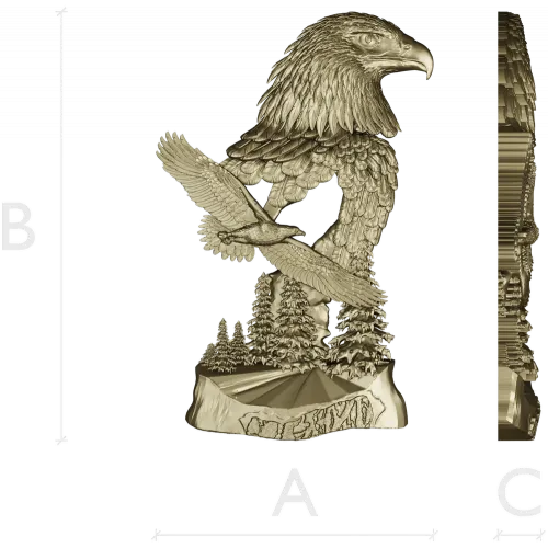 STL модель Орел-страж - рельеф для ЧПУ, 3D модель stl