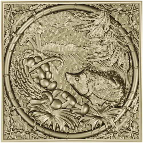 Forest Hedgehog Decorative Panel STL for CNC