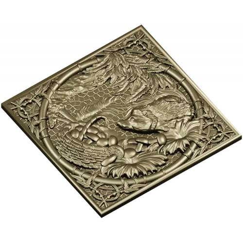 Forest Hedgehog Decorative Panel STL for CNC
