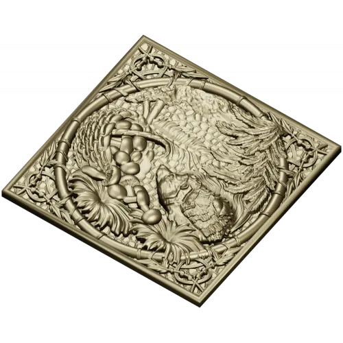 Forest Hedgehog Decorative Panel STL for CNC