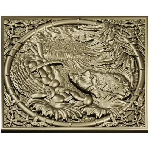Forest Hedgehog Decorative Panel STL for CNC