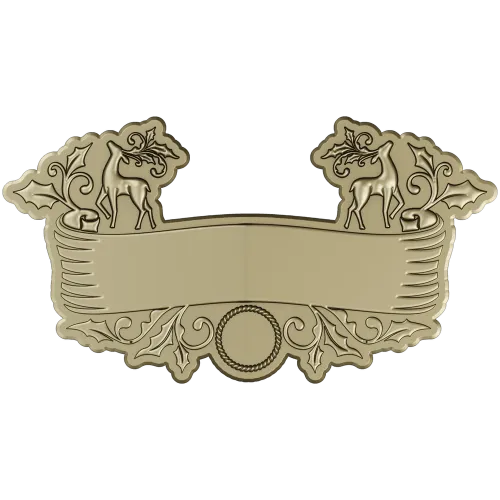 Ornate Deer Banner - STL 3D Model for CNC