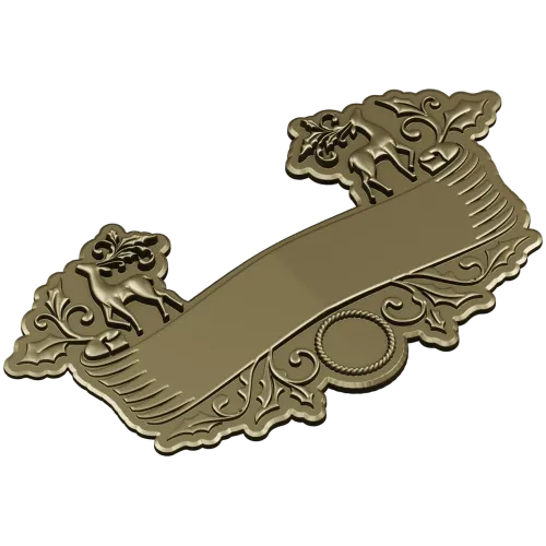 Ornate Deer Banner - STL 3D Model for CNC