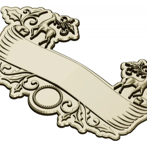 Ornate Deer Banner - STL 3D Model for CNC