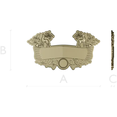 Ornate Deer Banner - STL 3D Model for CNC