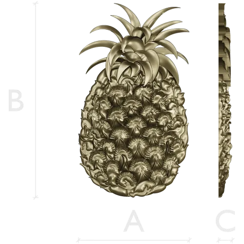 Pineapple Blossom Relief - STL 3D model for CNC milling