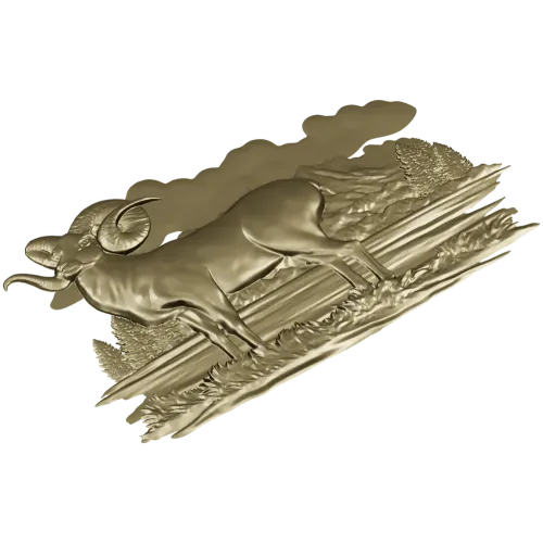 Mountain Ram relief STL for CNC milling