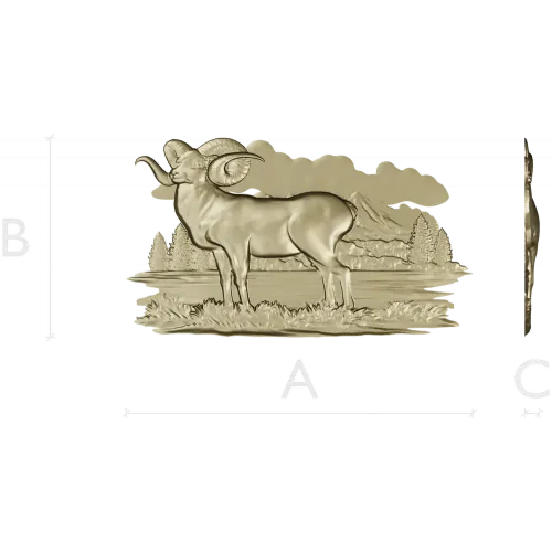 Mountain Ram relief STL for CNC milling