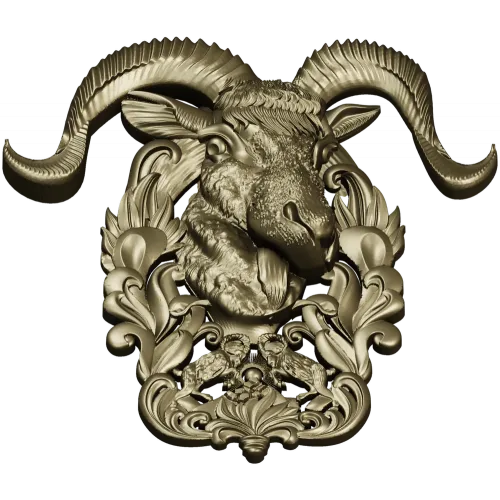 Ram Head High-Relief STL Model for CNC