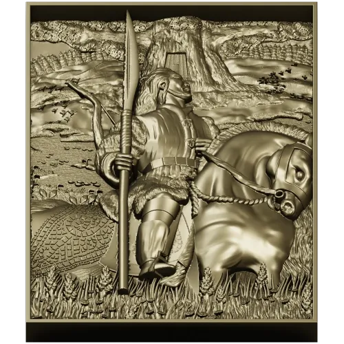 Batyr relief panel STL for CNC carving