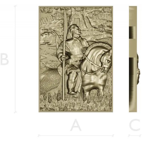Batyr relief panel STL for CNC carving