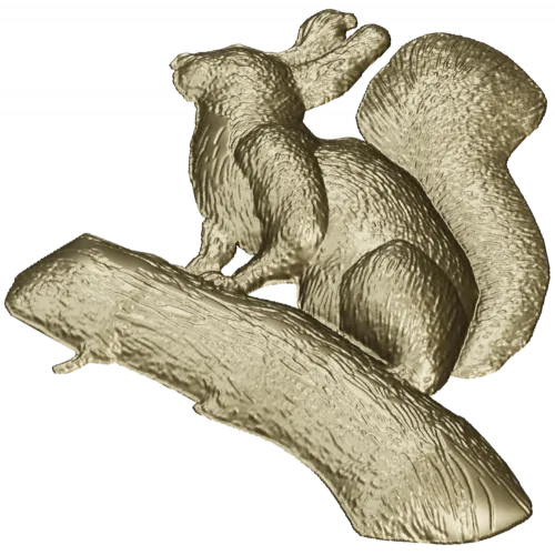 Белка на ветке - 3D модель STL для ЧПУ