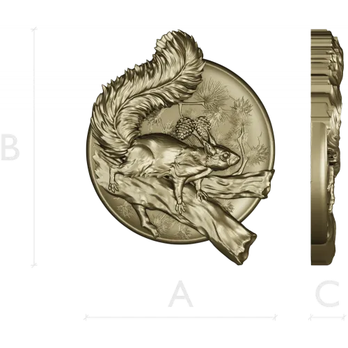 Squirrel Medallion STL - high-relief 3D model for CNC
